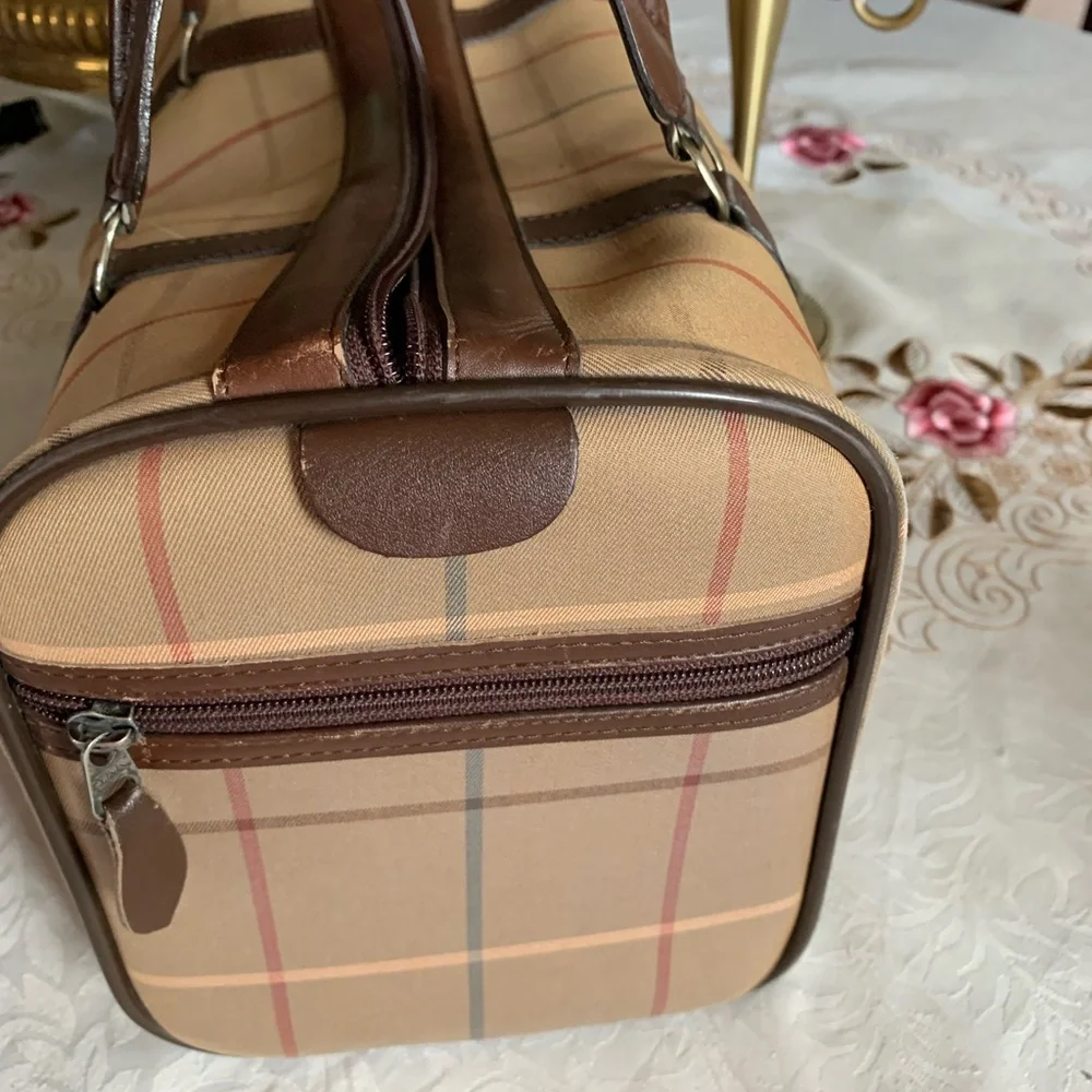 Burberry Boston Check Canvas Duffle Bag.